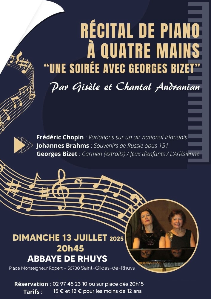 Photo duo pianistes Andrianan - Abbaye de Rhuys